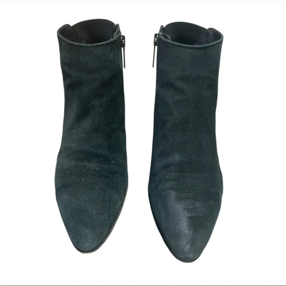 Aquatalia Side Zip Franca Black Suede Pointed Toe Ankle Booties Size 8.5 - Picture 3 of 5